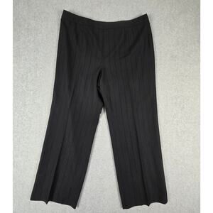 Le Suit Pants Womens Size 18 Black Dressy Pants Blue Pin Stripe
